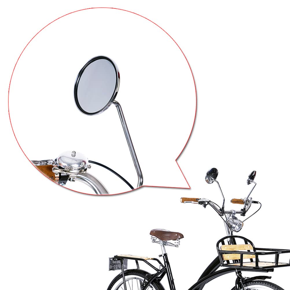 TentHome Retro Fahrradspiegel 2 Stück Rückspiegel Fahrrad Seitenspiegel Verstellbar Spiegel HD Reflektor für Lenker Ebike Mountainbike Radfahren Rund