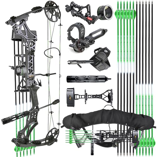 ZSHJGJR Kit Arc à Poulies Adulte Tir à l'arc Set Arc Compound 30-45 lbs 320fps Arc composé de Chasse Débutants Professionnel Arcs Compound Set Arc de Chasse Archery...