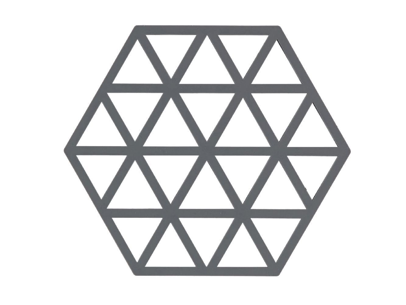 Zone Denmark Üçgen altlık, 250 °C'ye kadar ısıya dayanıklı, silikon altlık, tencere ve tavalar için dekoratif altlık, bulaşık makinesinde yıkanabilir, 16 x 14 cm, gri (soğuk gri)