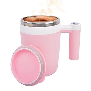 KittBabby Self Stirring Coffee Mug 13oz - Cute Pink Magnetic Coffee Mixer, USB Rechargeable, Ideal Gift for Women, Birthdays, Mother's Day (Blush Pink)