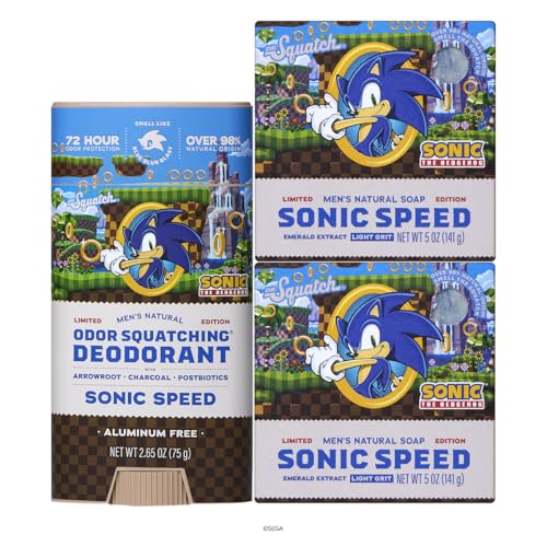 Dr. Squatch Natural Men’s Bar Soap and Deodorant, Sonic (3-Pack) - image 1