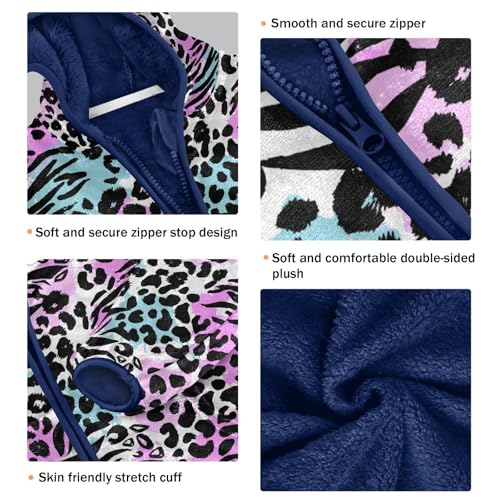 Color Stripe Toddler Fleece Jacket Baby Boys Hooded Zipper Long Sleeve Thick Warm Outerwear 3-10 Years3