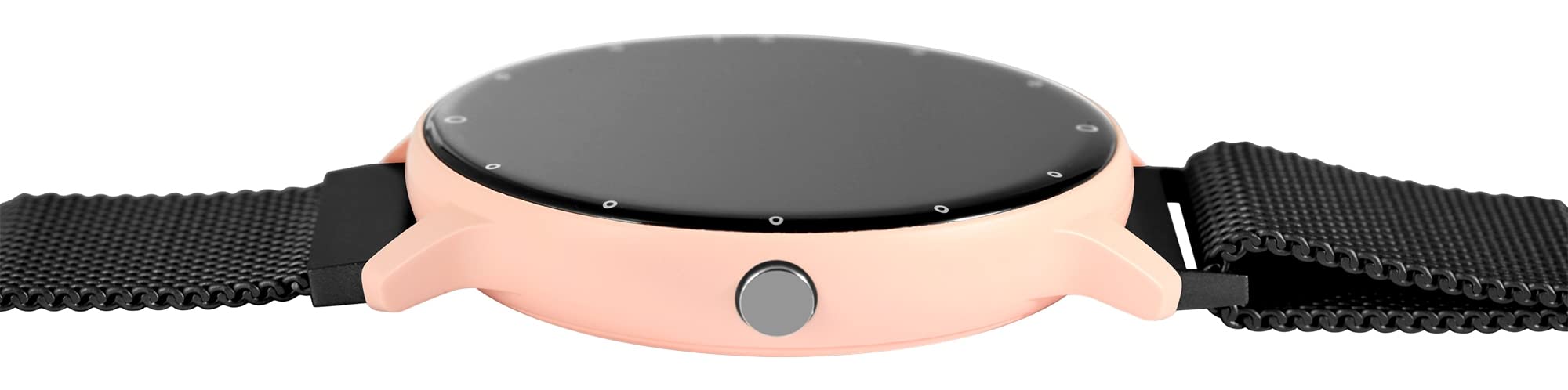 Time Tech Reloj inteligente unisex de 1,28 pulgadas, silicona, IP67, frecuencia cardíaca, modo sueño, podómetro, rastreador de fitness, 2440013 (negro y rosa)