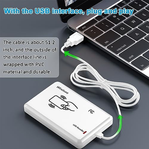 Image of RFID Reader,Ajfwm RFID Scanner Reader Long Range 125KHz /13.56Mhz Dual Frequency Read 1326 Family Proximity Cards & EM4100 ID IC NFC Card Access Control System Home Again