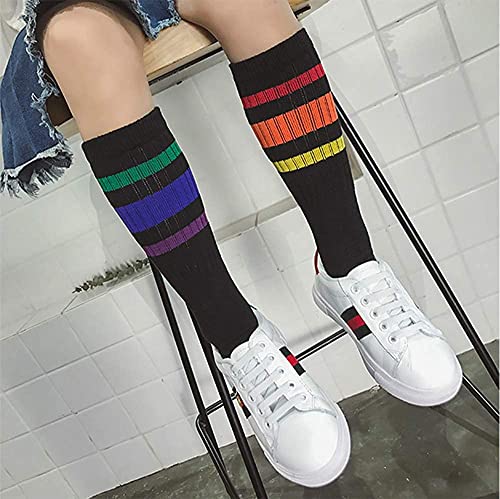 5 Pairs Baby Girls Ruffled Stockings Cute Bow ToddlersLong Socks Knee High Socks Tube4