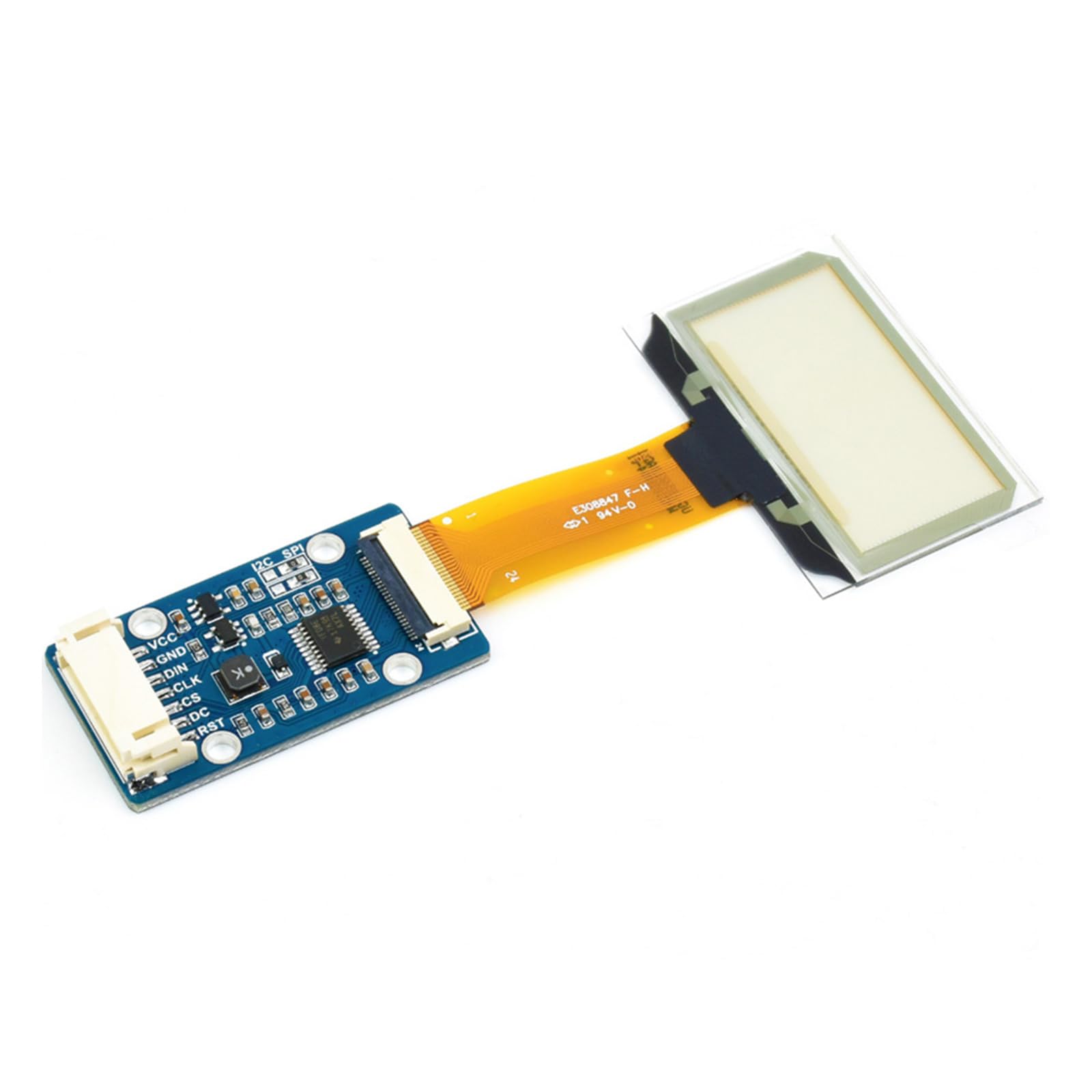 Display Modules 128x64 Resolution SPI / I2C Interfaces Embedded Driver Chip Light Blue Color Display Clear Screen with Expansion Board