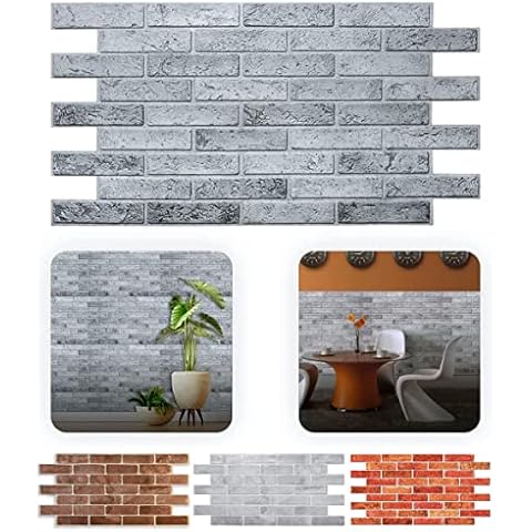 3D Peel and Stick Wall Panels - Grey Brick Cover