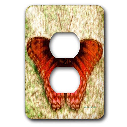 Papillon Orange 2 Plug Outlet Coque 3Drose plaque de finition haut de gamme
