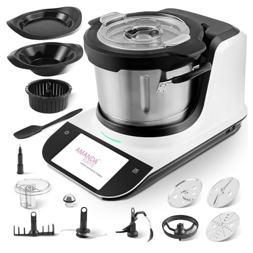 AMANDA RAYE Robot de Cocina 1300W, 25 Funciones, Pantalla táctil de 7", 200+ Recetario Integrado, 3,5 Litros Máquina Integrada Multifuncional, 98 ° F a 392 ℉ Control de la Temperatura de Cocción
