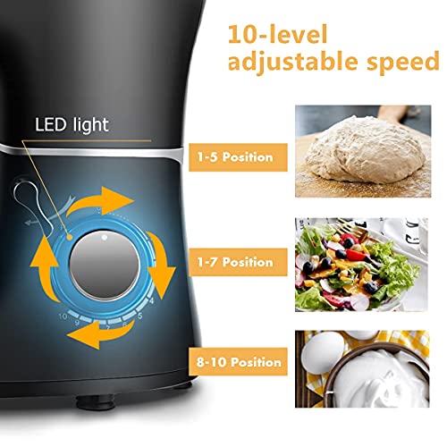 GIANTEX Küchenmaschine 1300W, Rührmaschine Knetmaschine mit 5,5 L-Rührschüssel, 10-stufige Geschwindigkeit Teigmaschine… – Bild 7