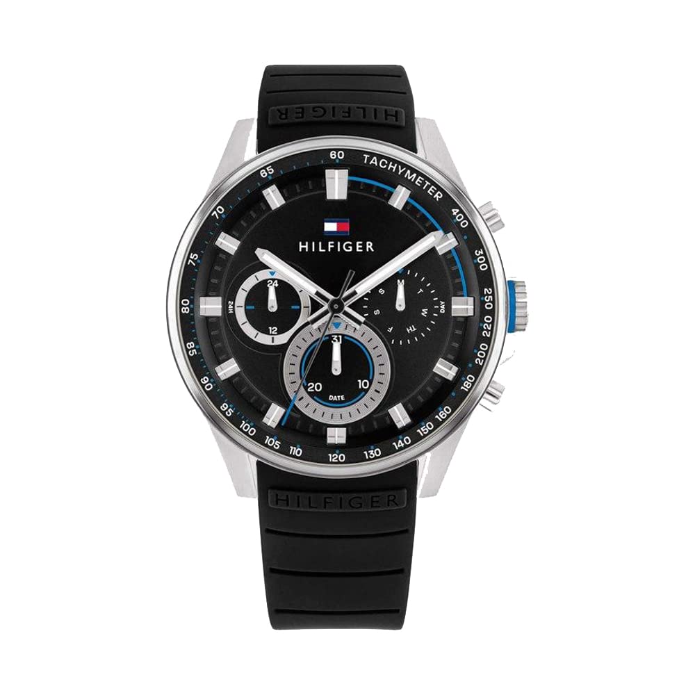 Tommy Hilfiger Mens 45 mm Max Black Dial Silicone Analog Watch (WTOTH1791971) (B09VPV6936) Amazon Price History, Amazon Price Tracker