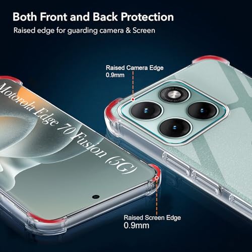 Image of Jkobi Shockproof Crystal-Clear Back Cover for Motorola Moto Edge 70 Fusion (Anti Yellow Case | Drop & Camera Protection | Hard Polycarbonate)