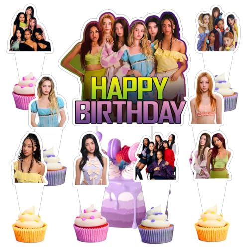 25 Pcs Katseye Cake Topper and Cupcake Toppers Set Birthday Party Supplies for Katseye Themed Birthday Decorations