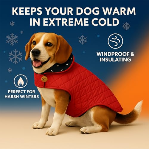 Image of Sage Square Dog Print 3-Layered Jacket Windproof - Durable, Water-Resistant, Comfortable Fit, Stylish Dog Coat with Trendy Design Deal for Cold Weather, Indoor & Outdoor (Printed, L - 18 Inch)