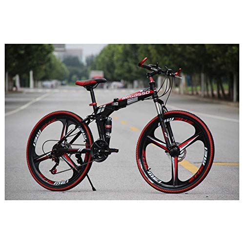 Buy TANGIST Outdoor Sports Mountain Bike 26 Inches 3 Spoke Wheels Full Suspension Folding Bike 2130 ...