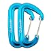 Outmate Carabiner Clip,12kN Aluminium Alloy Wiregate Carabiners,Heavy Duty Clips 2645lbs/1200kg,Perfect Gear for Hammocks Camping Hiking Keyring and Utility(Wire gate,2 Cyan)