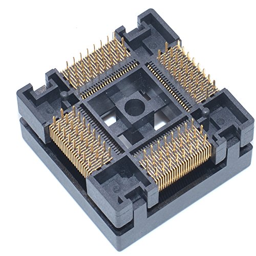 qfp100-05 socket ic burn-in tesing socket otq-100-05-09 05mm pitch 14x14mm ic dimension open-top socket soldering versionqfp100