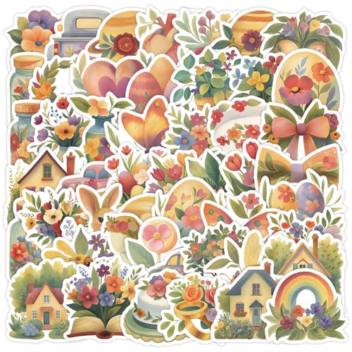 50枚セット かわいい 植物 花柄 デザイン ステッカー かわいい アニメ おしゃれ 防水 トレンディ 落書き 漫画 アウトドア DIY スノーボード スーツケース ギター 車 バイク 自転車 水筒 ヘルメット パソコン 携帯 ノート