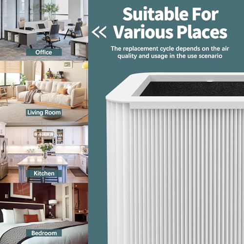 Image of 3-Pack Replacement Filter Compatible with Blue Pure 211+ Air Purifier, H13 True HEPA Replacement Filters Foldable Particle and Odor-Reducing Filter