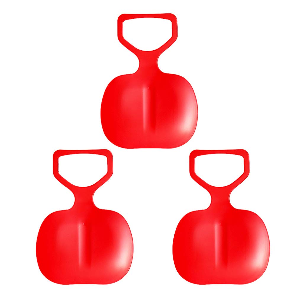 FAVOMOTO 3pcs Snow Sleds Kids Saucer Snow Sled Portable Snow Slider for Snow Sledding Winter Sports Toys for Kids and Adult Random Color