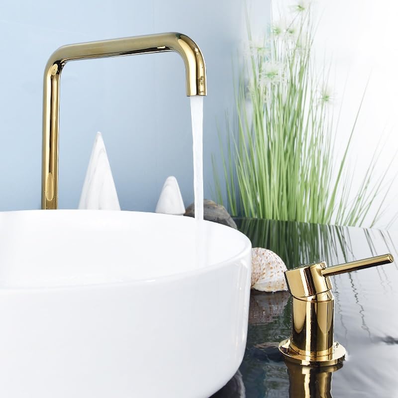 Robinet de lavabo de douche à double trou mélangeur eau chaude et froide