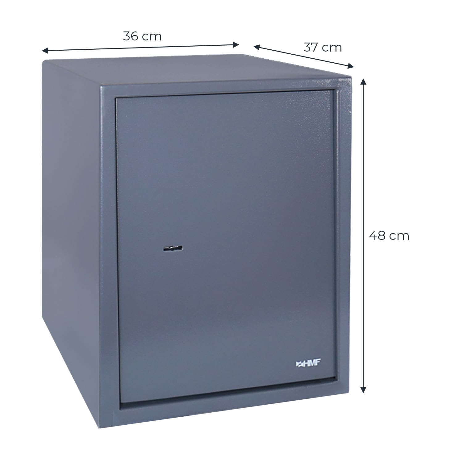 HMF 49208-11 Tresor Möbeltresor A4 Ordner, Doppelbartschloss, 36 x 48 x 37 cm, anthrazit