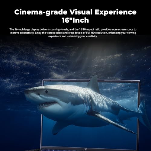 Laptop Computer 16 Inches Full HD 16GB DDR4 512GB SSD Expandable up to 2TB, N97, Camera with Physical Shutter, Long Life, Ideal for Office and Study - Afbeelding 5