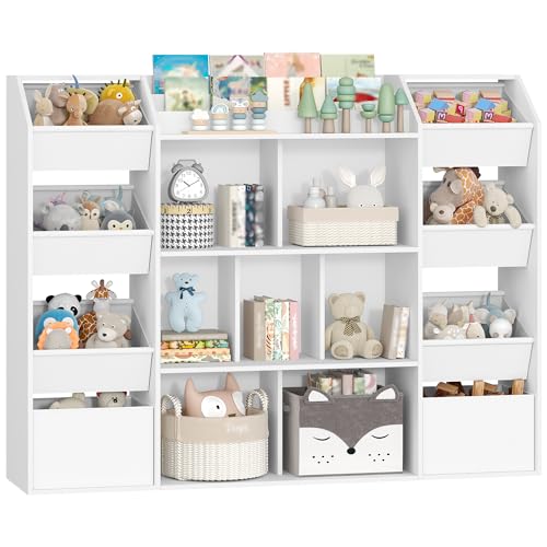HEXCELEN Bibliothèque Enfant, Meuble Rangement Enfan, Étagère à Jouets 8 Boîtes en Non-tissé,...