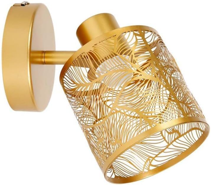 Ostaria 36213 Applique Murale Intérieur en Métal ajouré doré 'Calathéa' - Luminaire Design type Spot orientable Douille à vis E14 abat jour ajouré - Dim :...