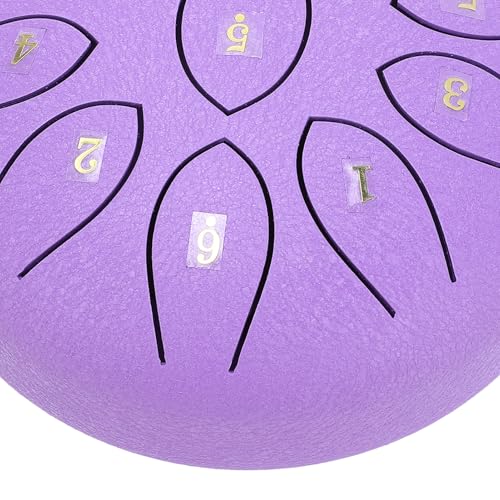 Tambor de lengüeta de acero 6 pulgadas, 11 tonos, morado miniatura 7