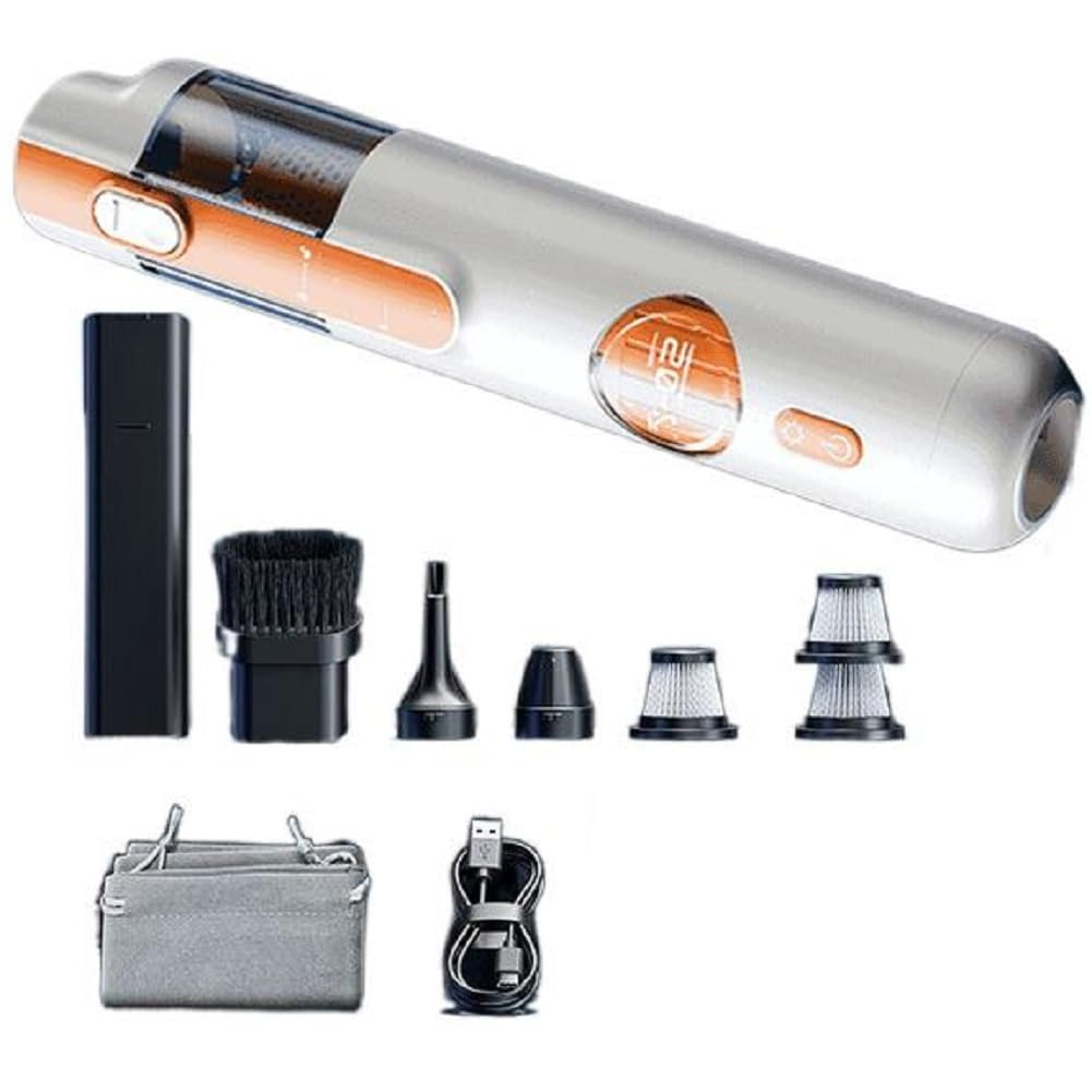 Hndhbfgrt Car Vacuum Cleaner Household Wireless Small Large Suction Mini Handheld Suction Blow Integrated Locomotive Pet Home Use B