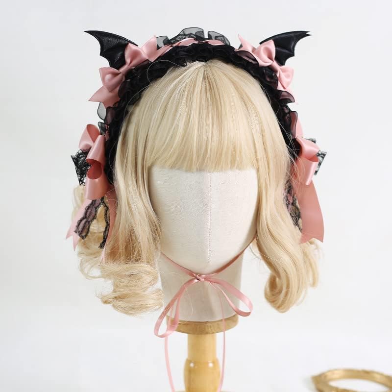 CoBtee Gothic Lolita Headdress Lace Devil Horns Headbands Hair band Hair Accessories Headwear Halloween Party - Image 2