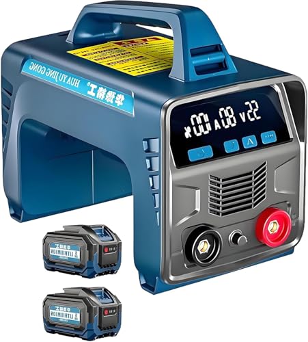 Image of Cordless Welding Machine, Portable Battery Powered Welder Machine MMA ARC 160A Hot Start Arc Force Anti-StickDigital Inverter Stick Welder, 26x24x16cm(2Batteri)