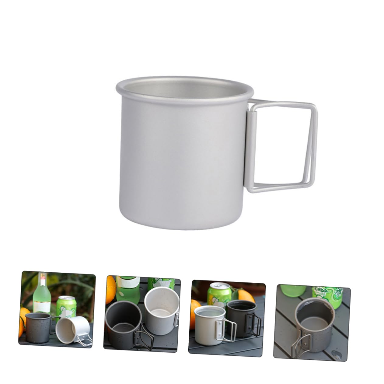 Abaodam 2 Sätze Faltbarer Aus Aluminium Isoliert Kleine Campingbecher Großer Campingbecher Tragbarer Becher Reisebecher Zusammenklappbarer Faltbecher 2 Stück * 2