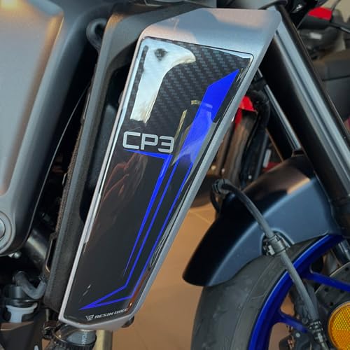 Resin Bike Adhesivos de Moto Compatibles con Yamaha MT 09 2024-2025 Blue - SP. Protecciones Paneles Laterales del radiador y Arañazos de Moto. Pegatinas 3D Resinadas Made in Italy