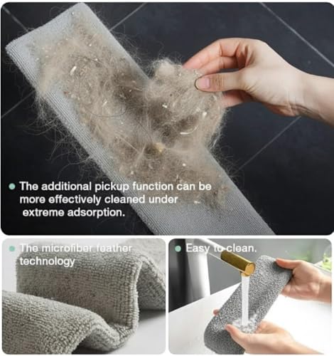 Image of Gap Dust Cleaner Microfiber Duster for Bed Sofa High Ceilings Under Appliance Couch Fridge Furniture Cleaning Washable & Retractable Brush Stainless Steel Extension Long Handle Pole