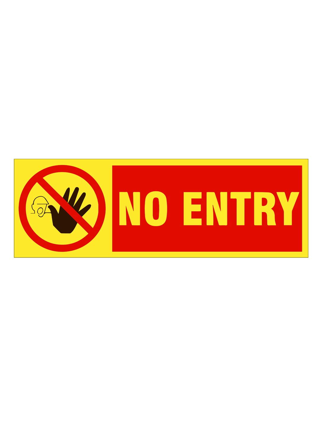 999Store office supplies sunboard no entry sticker signage sign board Yellow (30X13 Cm)