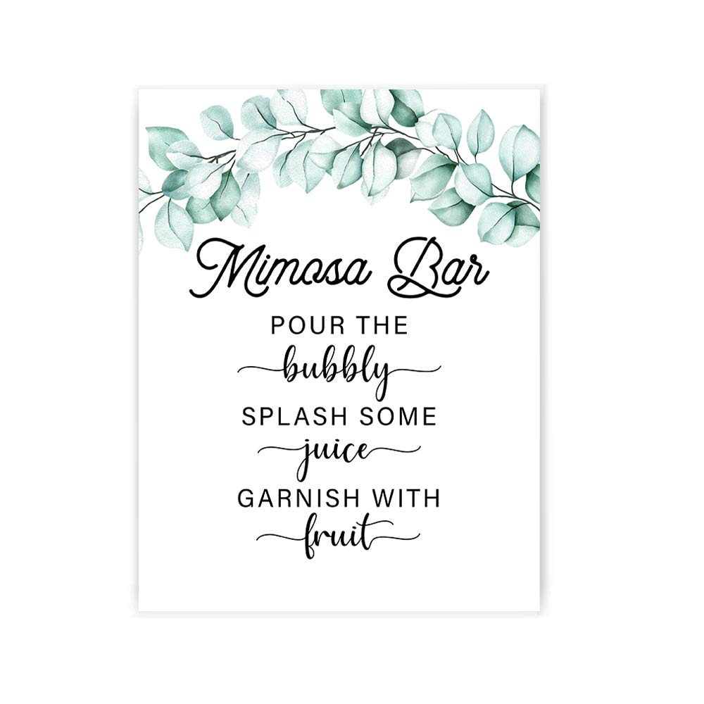 M&M CREATION 11x14 Inch Mimosa Bar Sign Print, Inspiration Minimalist Print Unframed