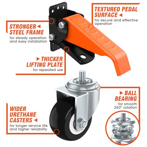Ronlap RLPC01-EU Workbench Casters Kit 660 Lbs Capacity thumb #1