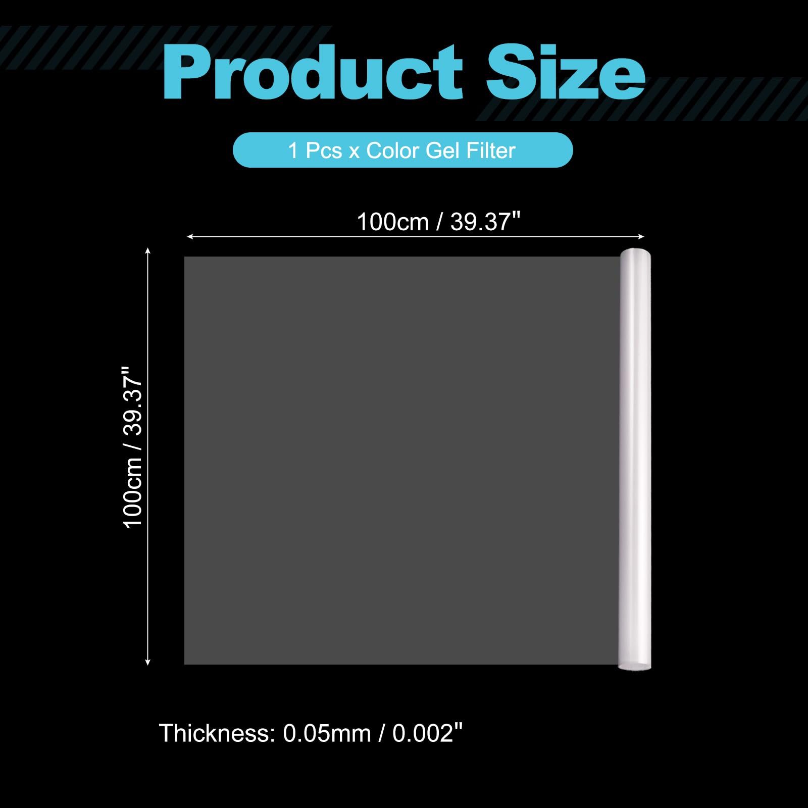 QUARKZMAN Hitzebeständige Folie, Weiß 100x100cm Farbfolien Lampenfolie, Lichtfilterfolie Farbkorrekturfolie für Foto Lampe Scheinwerfer Grafie Studio Strobe Blitz LED