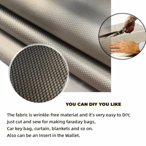 Bstflex FARADAYF43X58INCH Faraday Fabric Nickel Copper Faraday Blocking Cloth 43.3 Inchx59 Inch Material Protection Fabric thumb #4