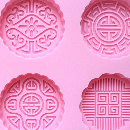 NICOLE Circle Soap Mold 6-Cavity Moon Cake Shape Silicone Mould Soap Making Tool