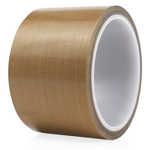 Image of BOMEI PACK PTFE Glass Cloth Tape, 2.4 inchx 33 ft High Temperature PTFE Tape Abrasion Resistant Surface Protection for Vacuum Sealer Machine, Hand Impulse Sealers Insulation Coated