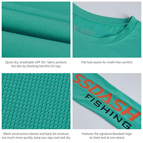 Image of BASSDASH Fishing T Shirts for Men UV Sun Protection UPF 50+ Long Sleeve Tee T-Shirt