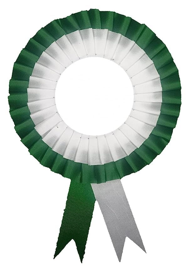Image of NEXGEN Trends Double Line - Satin Badge for School College Event,Party, and Conference (Pack of 10) (Dark Green-White)