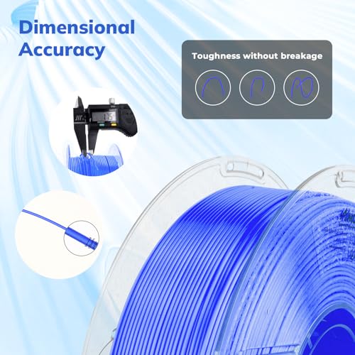Image of AMOLEN Silk PLA Filament 1.75mm 3D Printer filaments, Shiny Sapphire Blue Filament for 3D Printing, 1kg(2.2lbs) Spool, Compatible with Most FDM Printer(Silk Sapphire Blue)