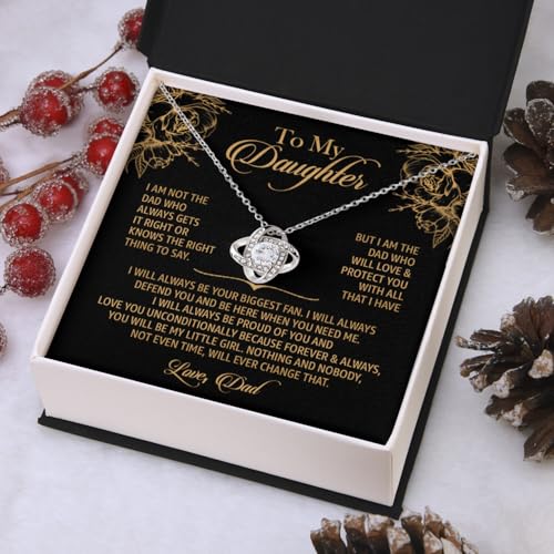 To My Daughter Necklace from Dad with Heartfelt Message & Elegant Box, Daughter Jewelry with Inspirational Message Card from Mommy And Daddy Necklace Birthday Christmas Gifts3