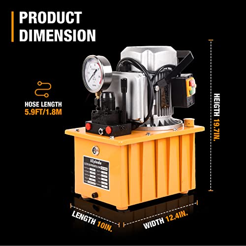 Image of Hydraulic Electric Pump Double Acting Manual Valve 8.4Quart 2.1Gallon Hydraulic Power Pack Cylinder Electric Portable Pump for Punching /Bending /Jack Machine, ZCB-700AB