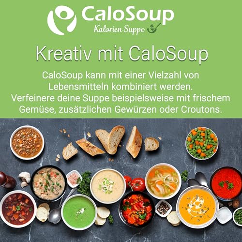 Hochkalorische Suppe zum Zunehmen 20 Portionen | Nahrung hochkalorisch als Fertigsuppe | Fertiggerichte mit Gemüse | Flüssignahrung CaloSoup Kalorien Lauchsuppe (Lauchcreme) 500 g