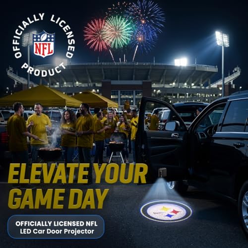 Image of LED Car Door Light - Officially Licensed NFL Wireless Projector - Show Your Team Pride - Battery Powered, Easy Install
